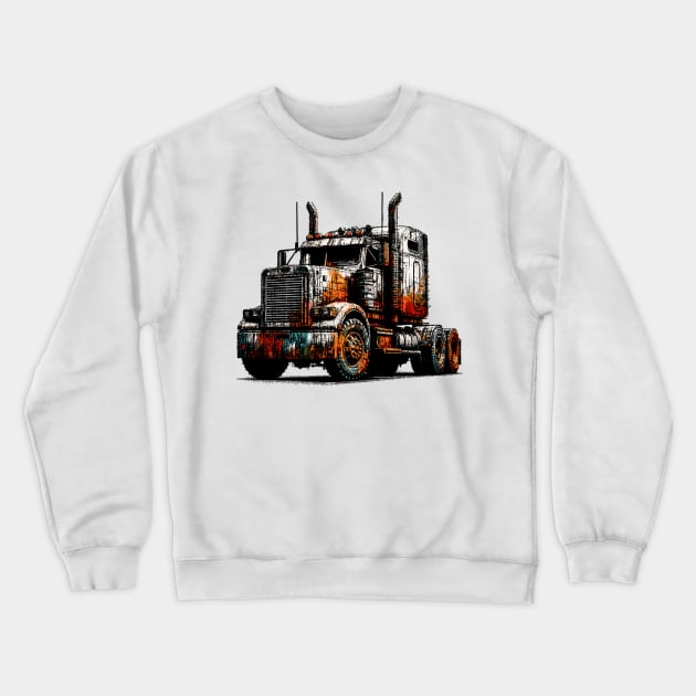 Truck Tractor Crewneck Sweatshirt by Vehicles-Art